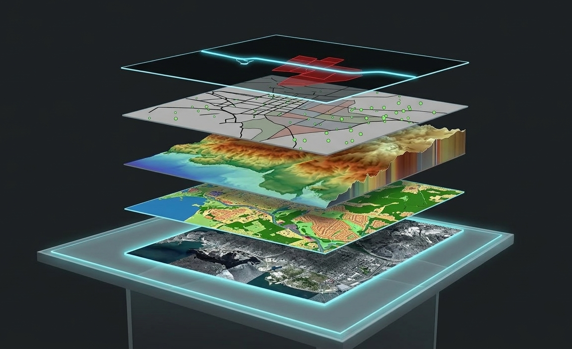 Diagram of layers of geographic Information