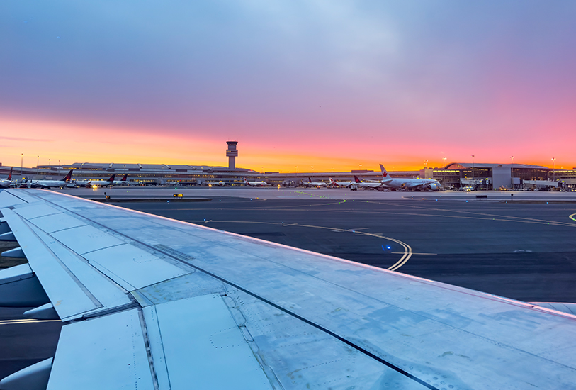 Landing at Pearson International Airport Toronto Ontario Canada